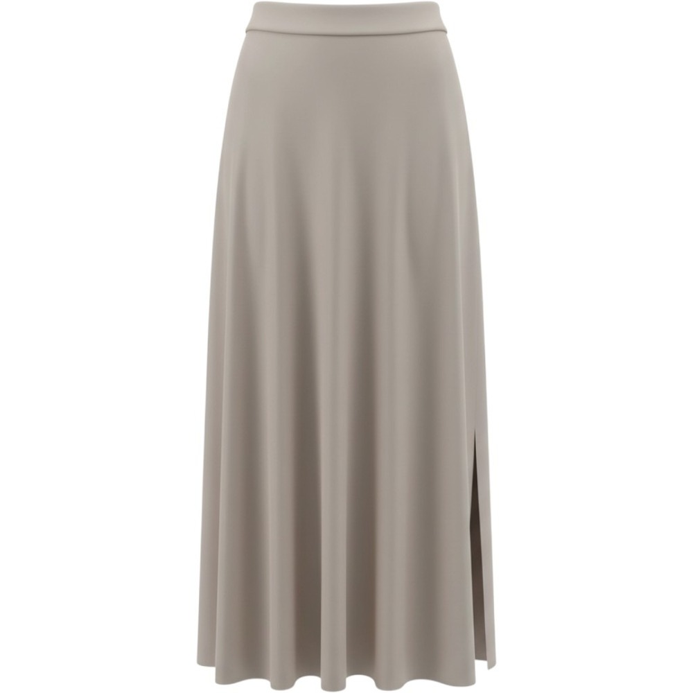 Charlotte Russe Womens XL Taupe Jersey Knit Fold Over Waist High Slit Maxi Skirt